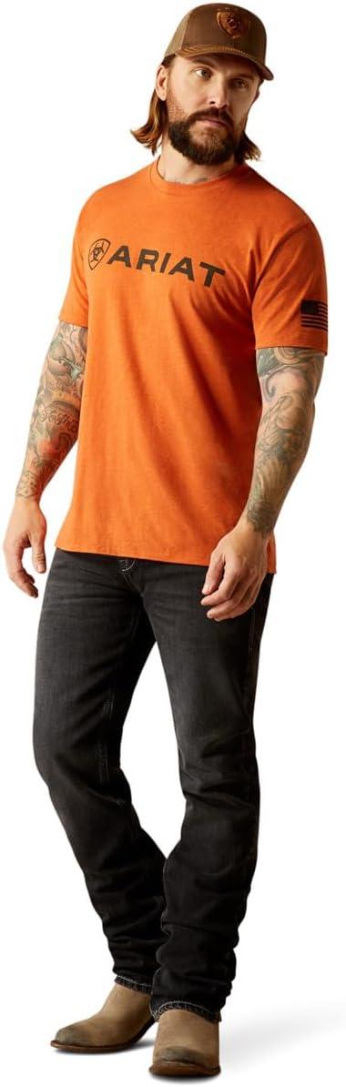 imageARIAT Mens Barb Shield TShirtAdobe Heather