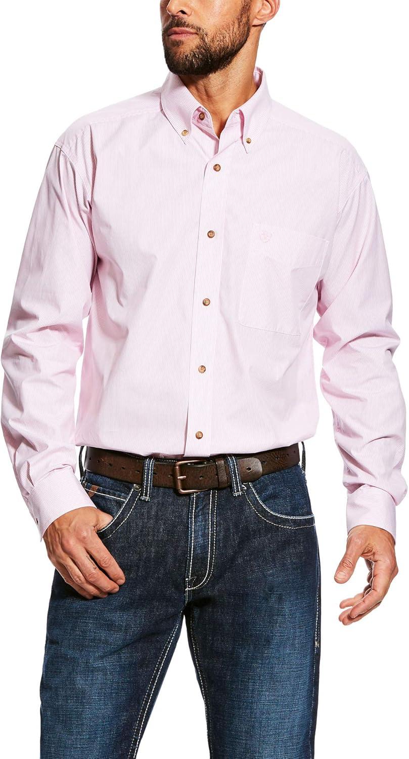 imageARIAT Mens Classic Fit Long Sleeve Button Down ShirtTrue Blue