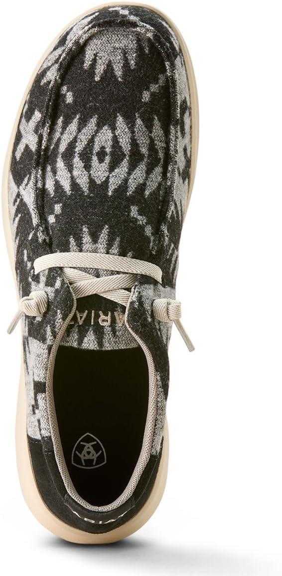 imageARIAT Mens Hilo Stretch SneakerBlack White Flannel BlanketBlack Suede