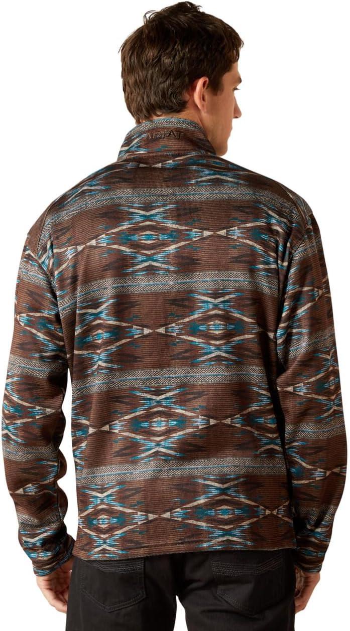imageARIAT Mens Khaki Caldwell Reinforced Snap SweaterDeep Mahogany Southwest