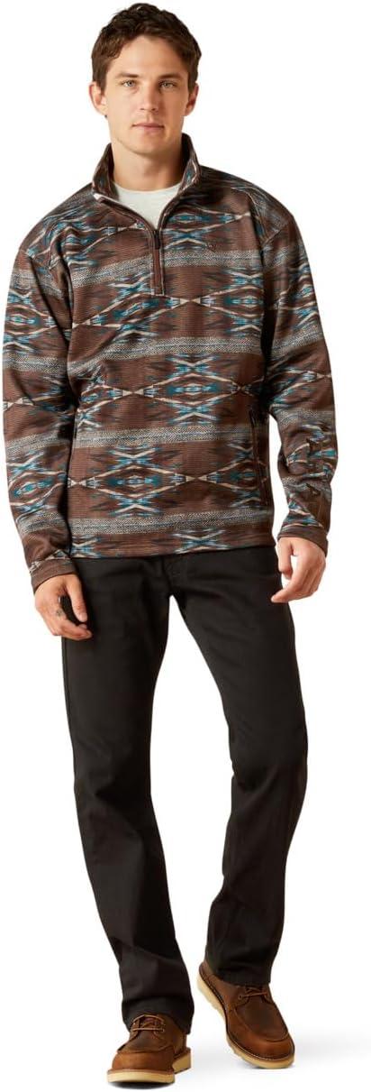 imageARIAT Mens Khaki Caldwell Reinforced Snap SweaterDeep Mahogany Southwest