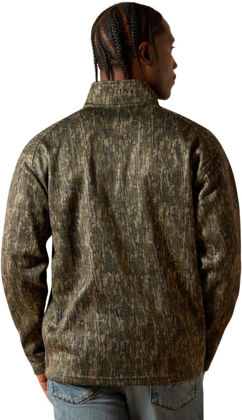 imageARIAT Mens Khaki Caldwell Reinforced Snap SweaterGreen Treebark Camo