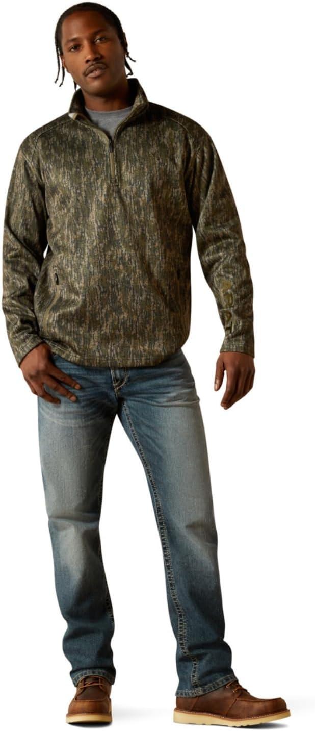 imageARIAT Mens Khaki Caldwell Reinforced Snap SweaterGreen Treebark Camo