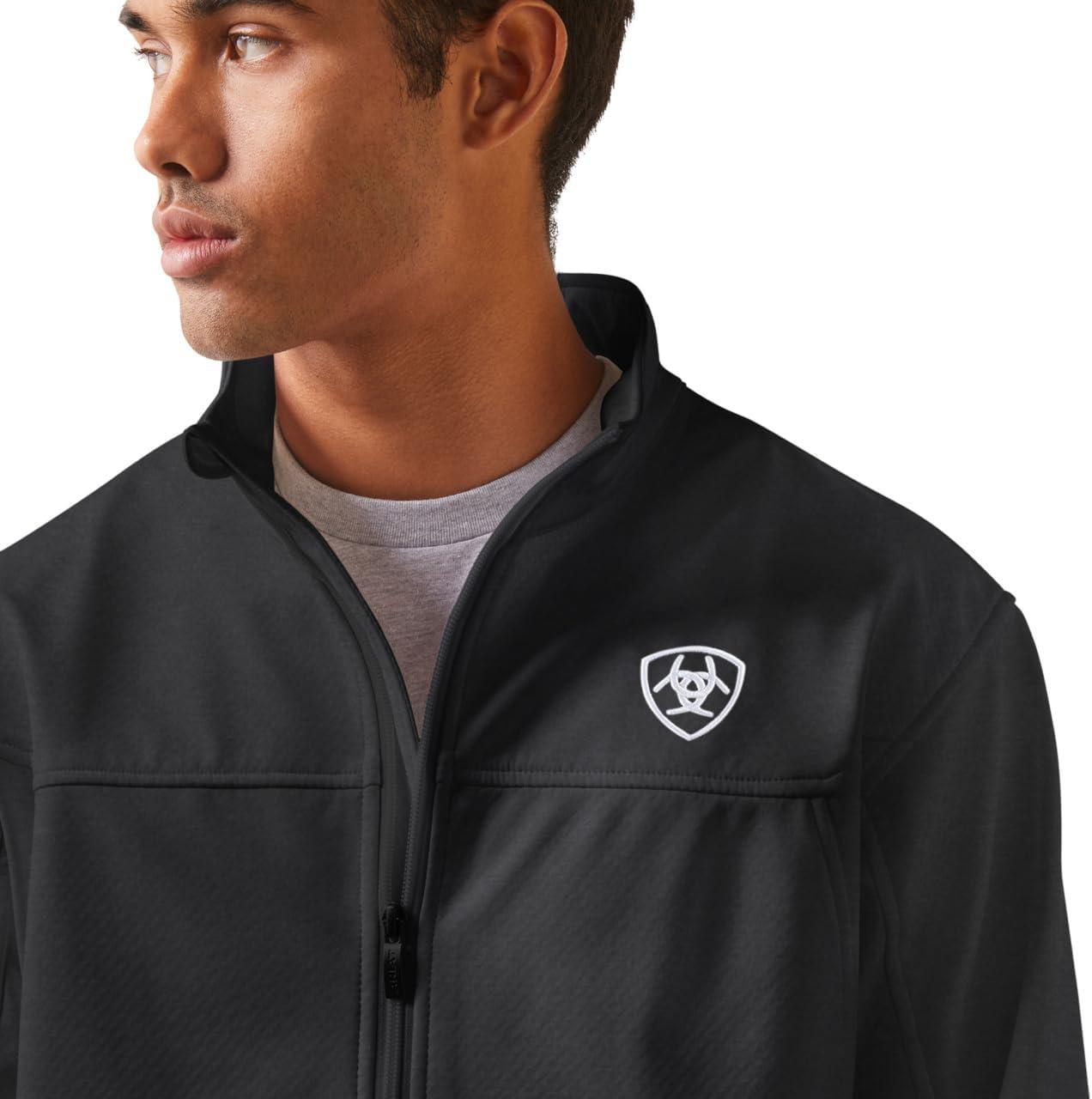 imageARIAT Mens New Team Softshell Mexico Jacket BlackCharcoal