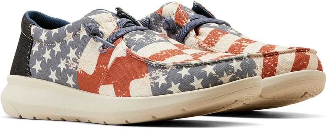 imageARIAT Mens P27779mFooCharcoalAmerican Flag Print
