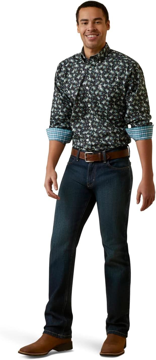 imageARIAT Mens Wrinkle Free Camdyn Fitted ShirtNavy