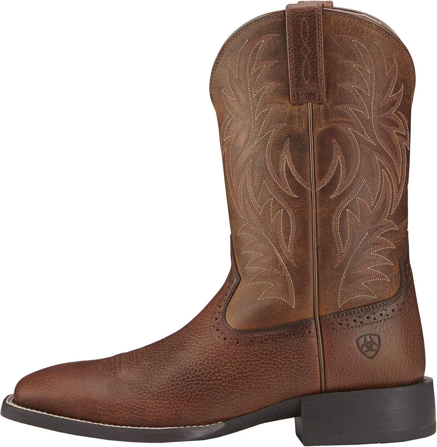 imageARIAT Sport Western Wide Square Toe Mens BootBrooklyn BrownAshes