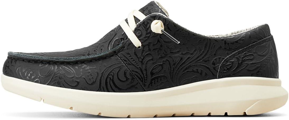 imageARIAT Unisex Youth Hilo ShoeBlack Floral Emboss