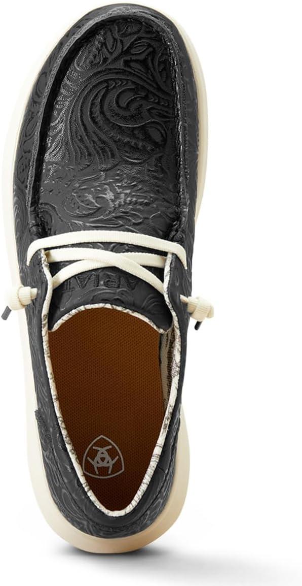 imageARIAT Unisex Youth Hilo ShoeBlack Floral Emboss