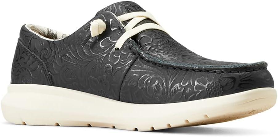 imageARIAT Unisex Youth Hilo ShoeBlack Floral Emboss