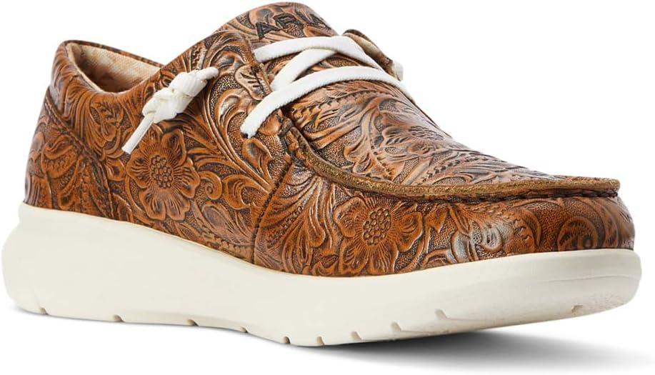 imageARIAT Unisex Youth Hilo ShoeBrown Floral Emboss