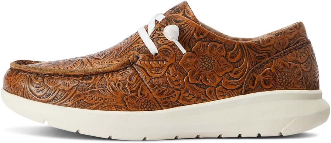 imageARIAT Unisex Youth Hilo ShoeBrown Floral Emboss