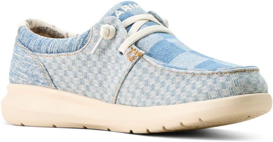 imageARIAT Unisex Youth Hilo ShoeMixed Light Checkered Denim