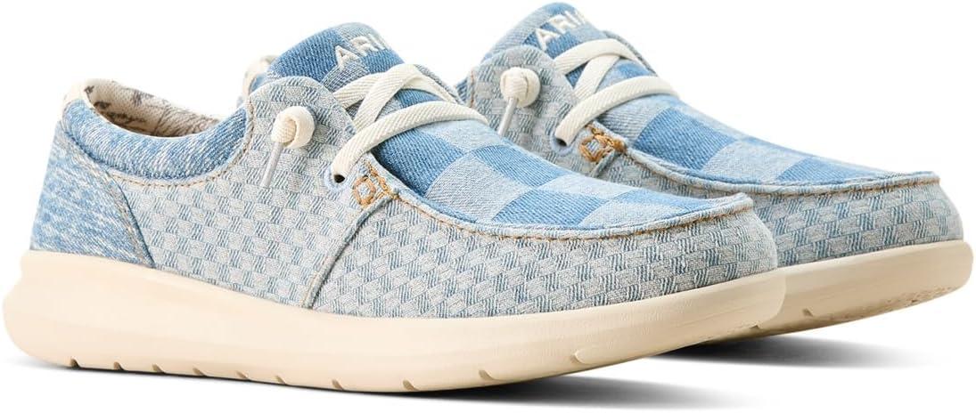 imageARIAT Unisex Youth Hilo ShoeMixed Light Checkered Denim