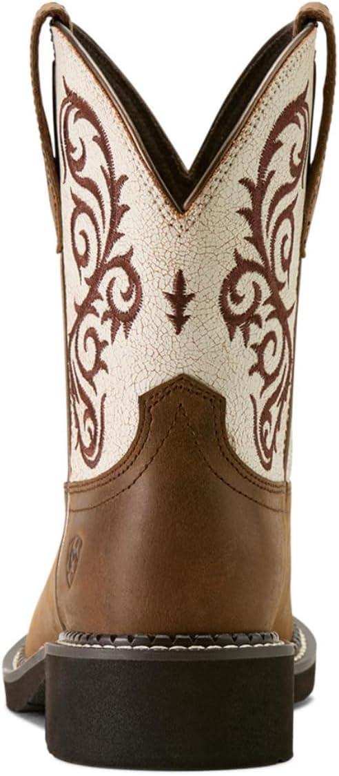 imageARIAT Womens Fatbaby Heritage Lilah Western BootChocolate ChipDistressed Ivory