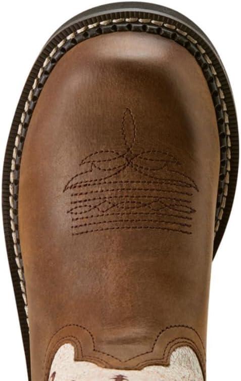 imageARIAT Womens Fatbaby Heritage Lilah Western BootChocolate ChipDistressed Ivory