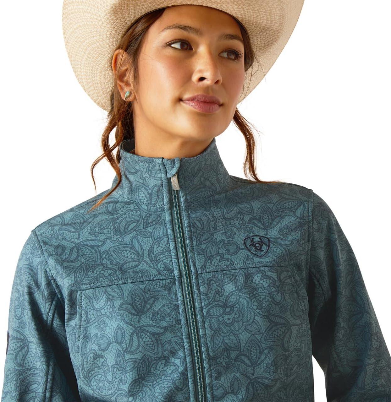 imageARIAT Womens New Team Softshell Jacket BlackMineral Red