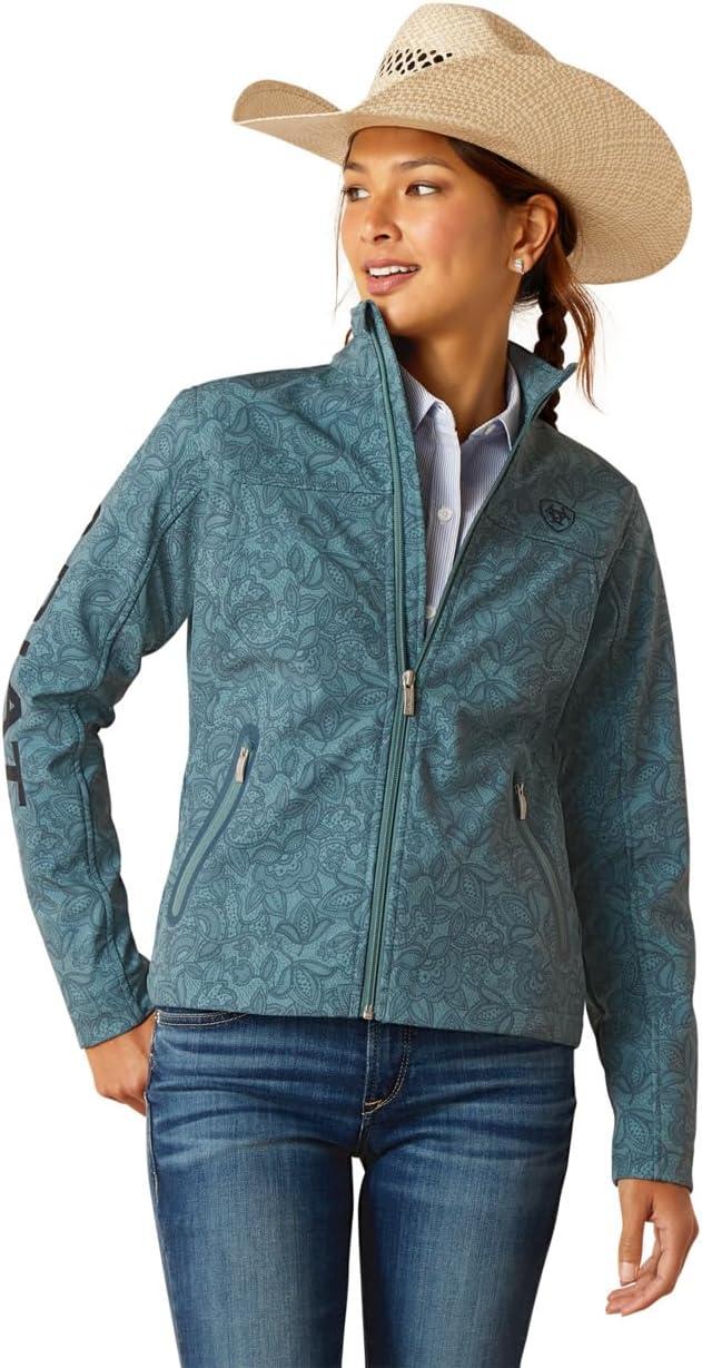 imageARIAT Womens New Team Softshell Jacket BlackMineral Red