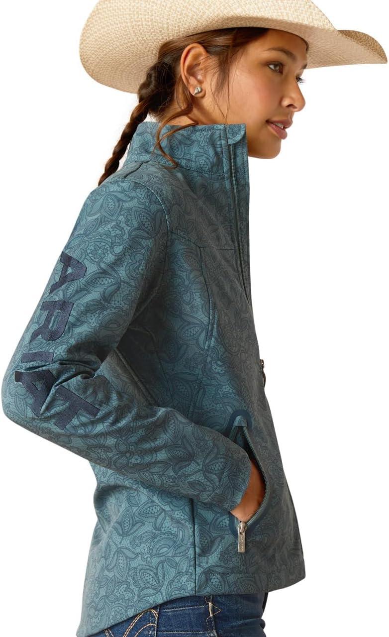 imageARIAT Womens New Team Softshell Jacket BlackMineral Red