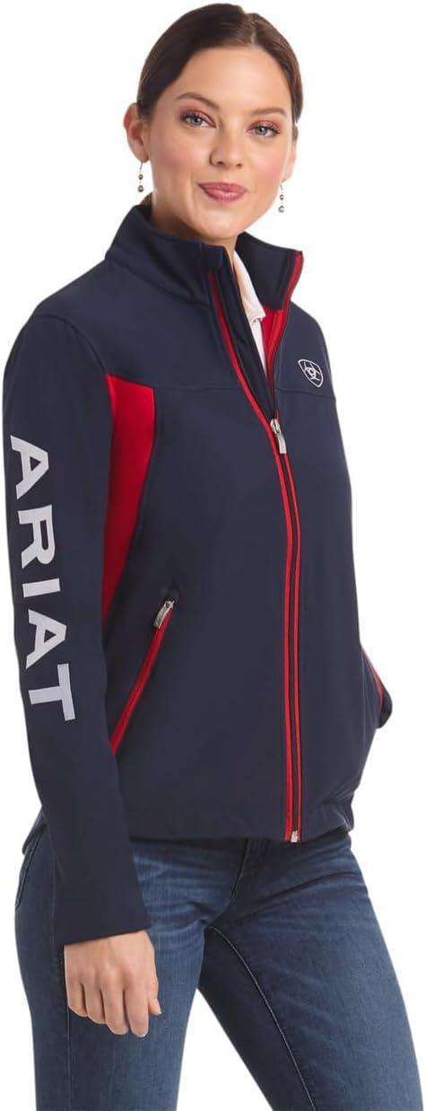 imageARIAT Womens New Team Softshell Jacket BlackNavyRed