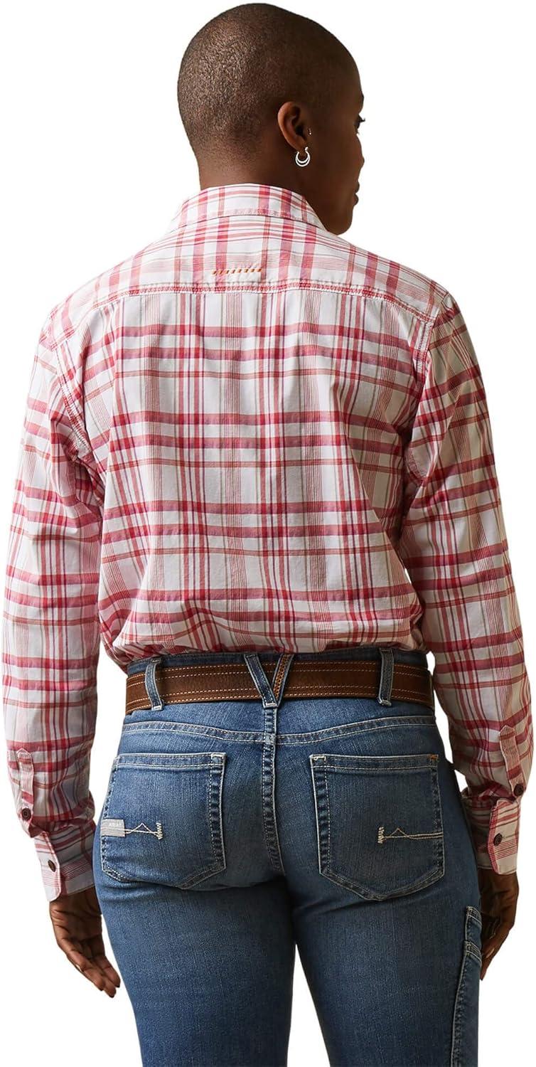 imageARIAT Womens Rebar Made Tough Durastretch Work ShirtCherries Julibee Plaid