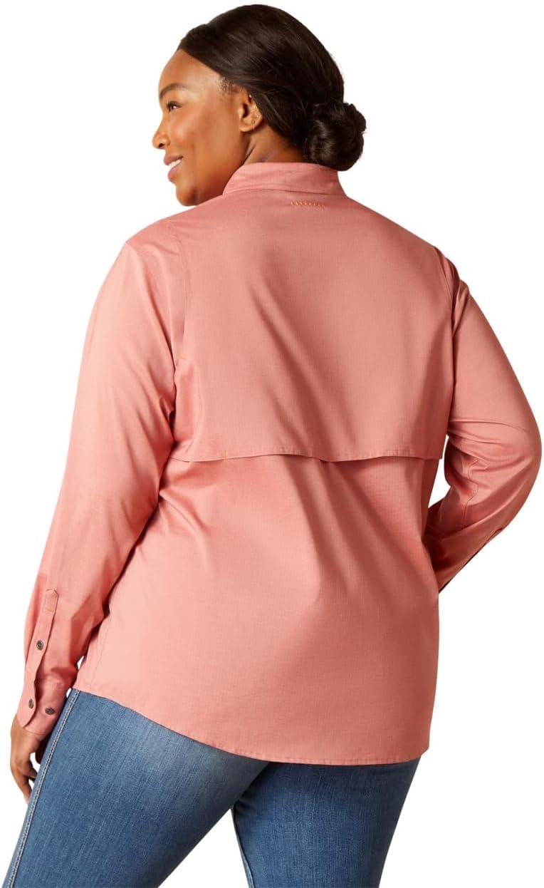 imageARIAT Womens Rebar Made Tough Durastretch Work ShirtJester Red Heather