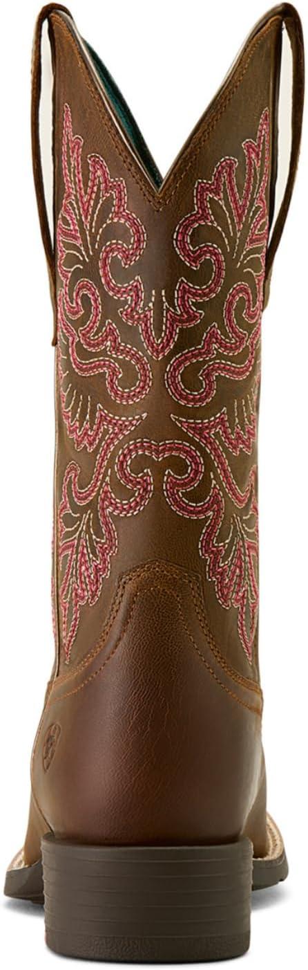 imageARIAT Womens Round Up Wide Square Toe Stretchfit Western BootSassy Brown
