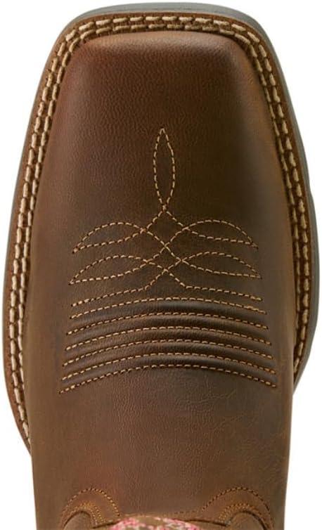 imageARIAT Womens Round Up Wide Square Toe Stretchfit Western BootSassy Brown