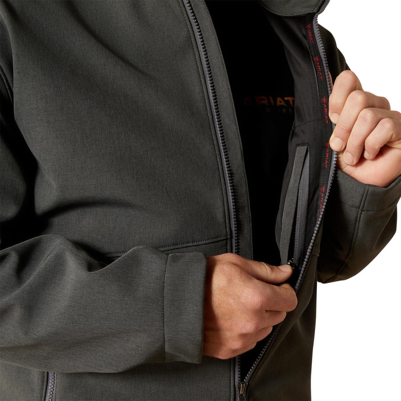 imageARIAT mens Logo Softshell JacketCharcoalAmericana