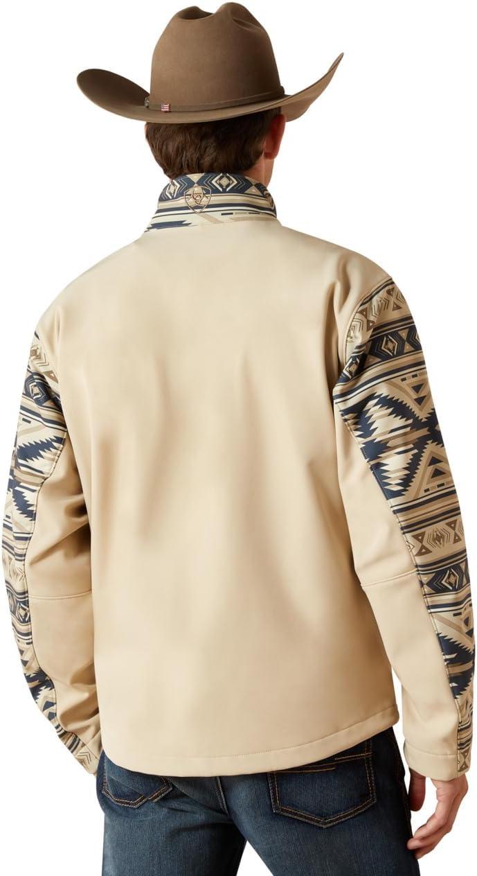 imageARIAT mens Logo Softshell JacketWhite Pepper Southwest