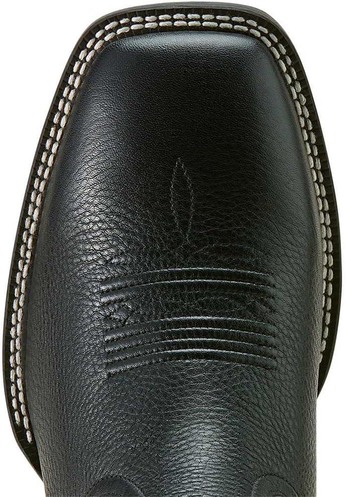 imageARIAT mens Western Big Rig Wide Square Toe Cowboy BootBlack Deertan