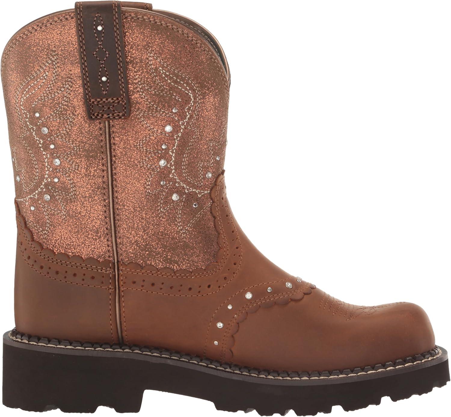 imageARIAT womens Gembaby Western BootDistressed BrownCopper Metallic
