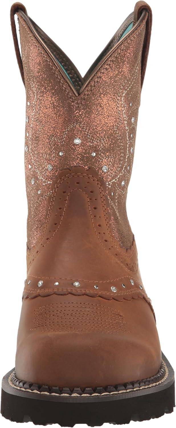 imageARIAT womens Gembaby Western BootDistressed BrownCopper Metallic