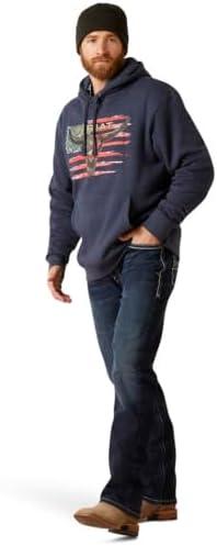 imageAriat Mens Hooded SweatshirtAmerican Steer Navy Heather