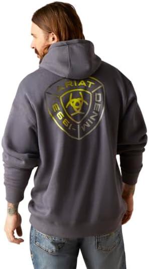 imageAriat Mens Hooded SweatshirtGradient Badge Odyssey Gray Heather