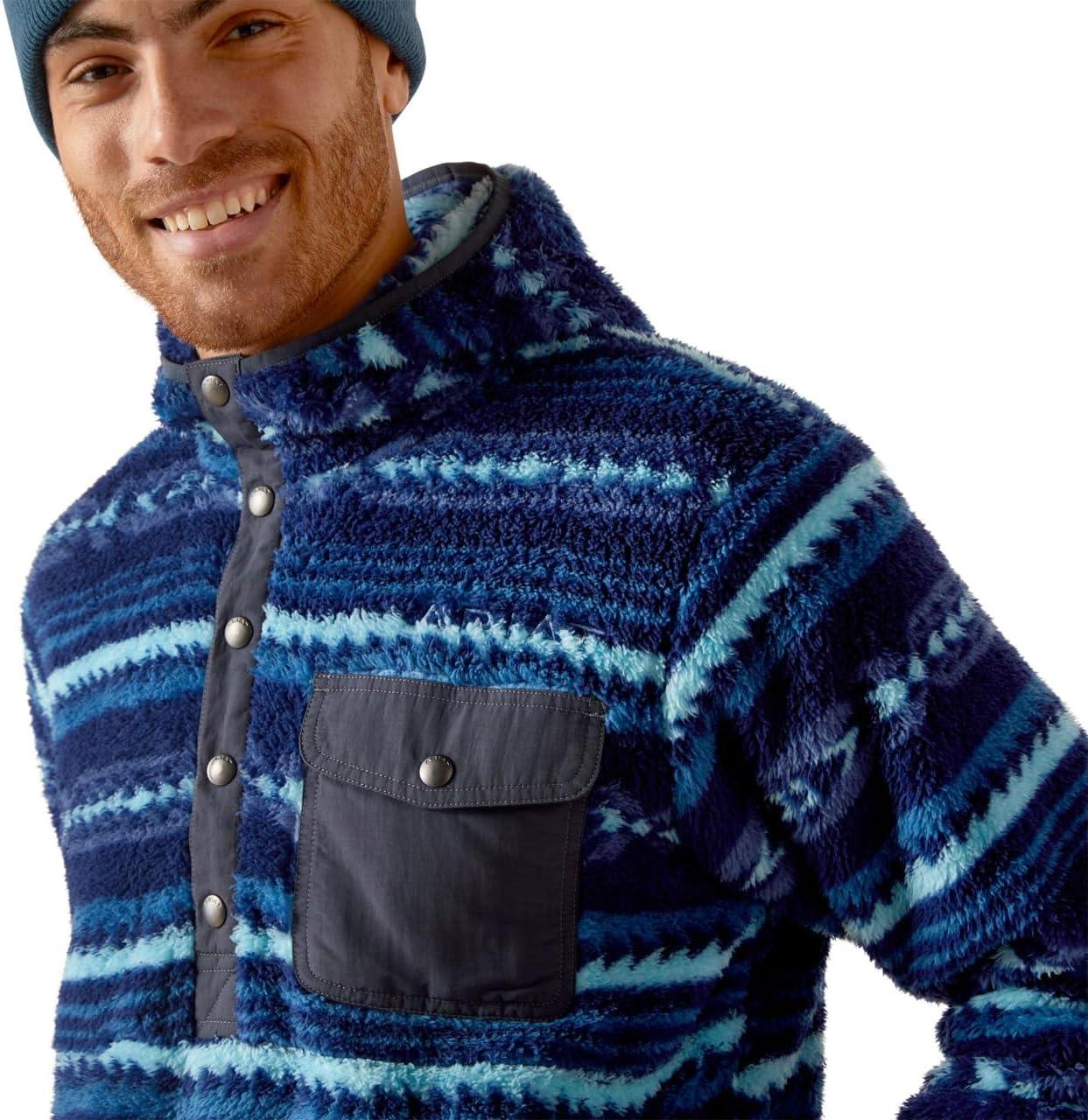 imageAriat Mens Hooded SweatshirtPolar Bear Fleece Blue Depths Serape