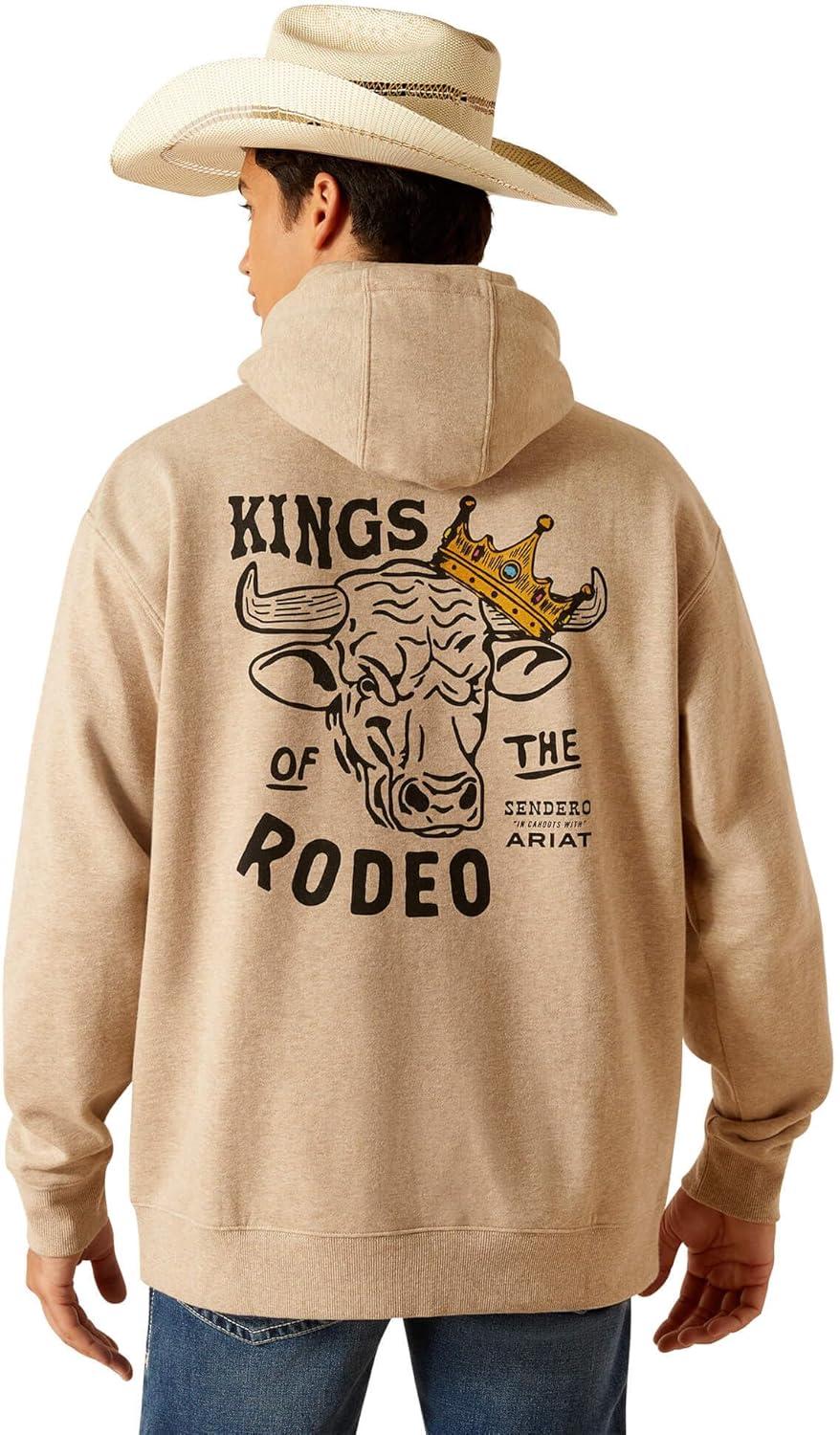 imageAriat Mens Hooded SweatshirtSendero King Cow Offwhite