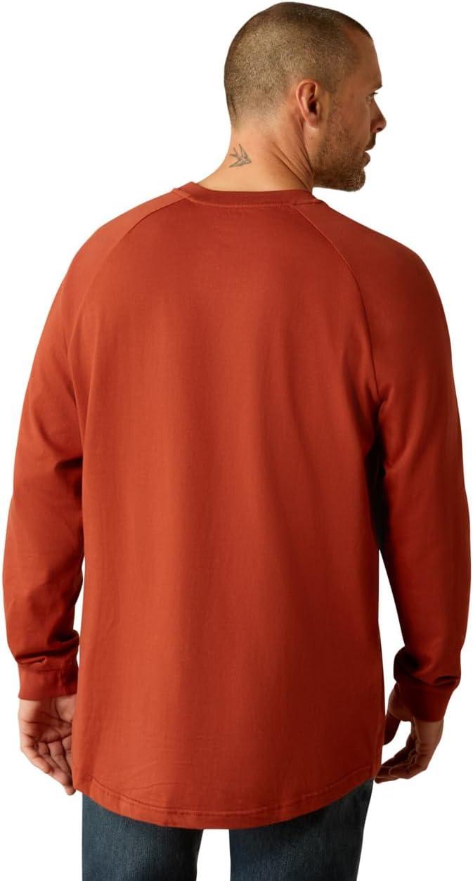 imageAriat Mens Rebar Cotton Strong Graphic TShirtBurnt HennaBaritone Blue