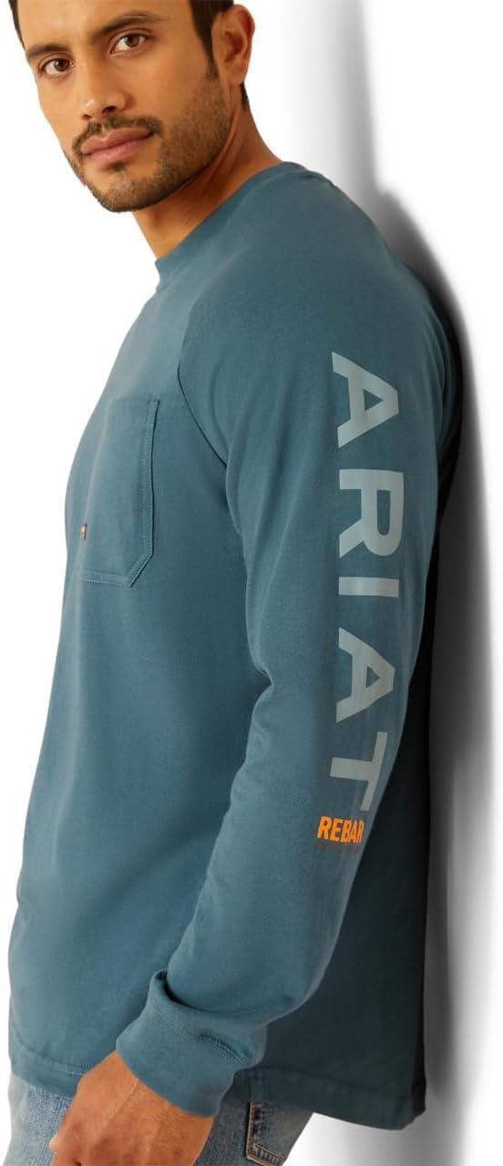 imageAriat Mens Rebar Cotton Strong Graphic TShirtStargazerSmoke Blue