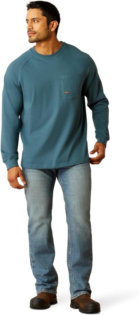 imageAriat Mens Rebar Cotton Strong Graphic TShirtStargazerSmoke Blue