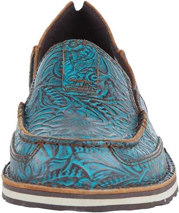 imageAriat Womens Cruiser Casual ShoeBrushed Turquoise Floral Emboss