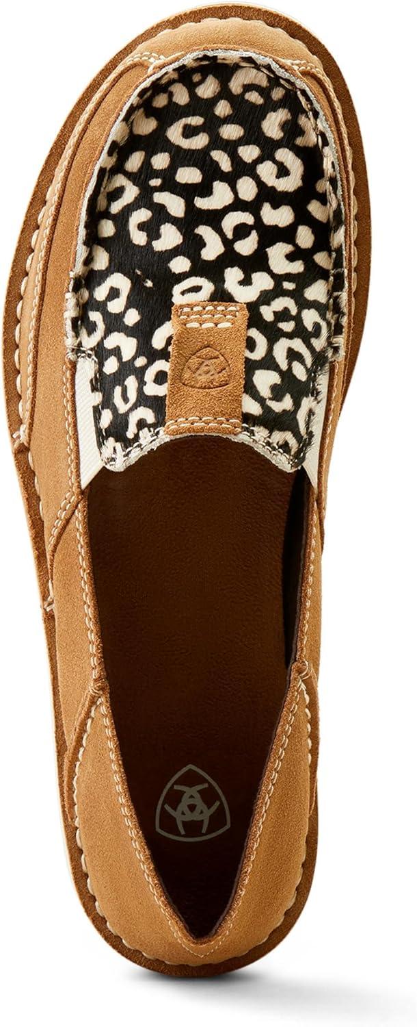 imageAriat Womens Cruiser Casual ShoeCream Cheetah Hair onDark Tan Suede