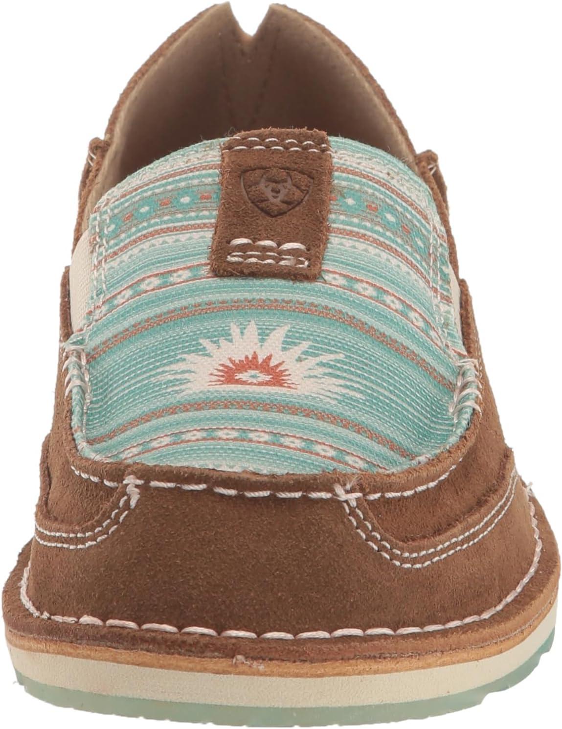 imageAriat Womens Cruiser Casual ShoeTan SuedeTurquoise Boquillas Print