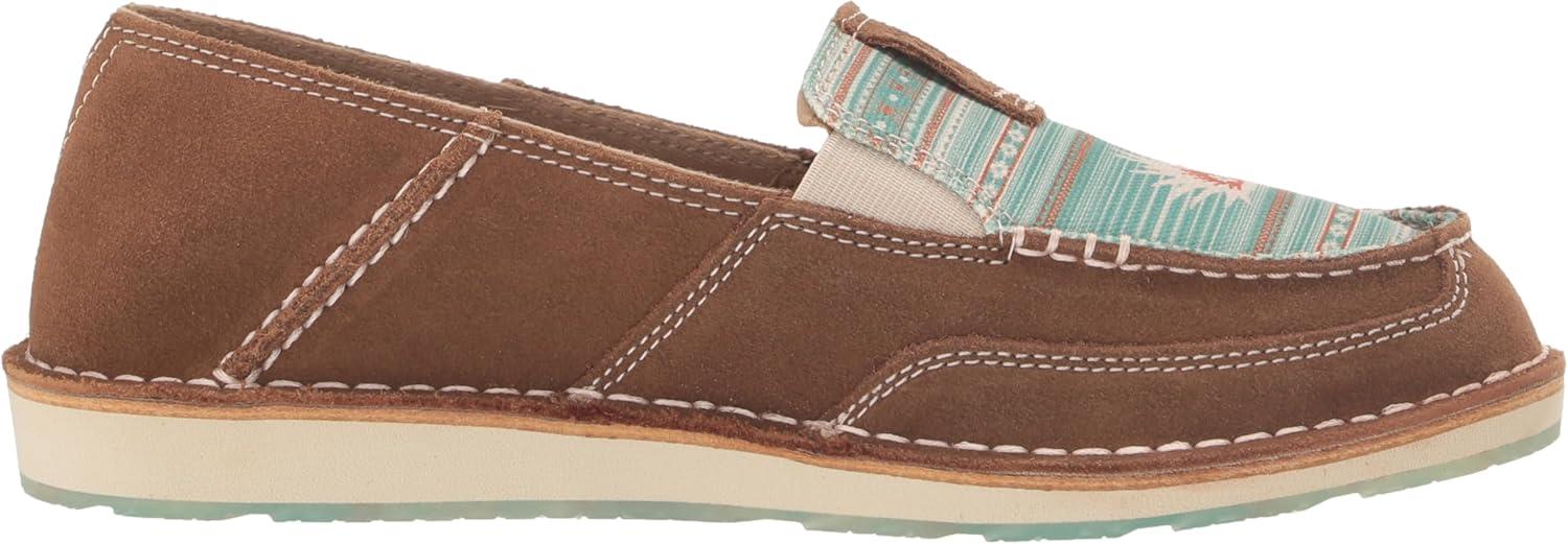 imageAriat Womens Cruiser Casual ShoeTan SuedeTurquoise Boquillas Print