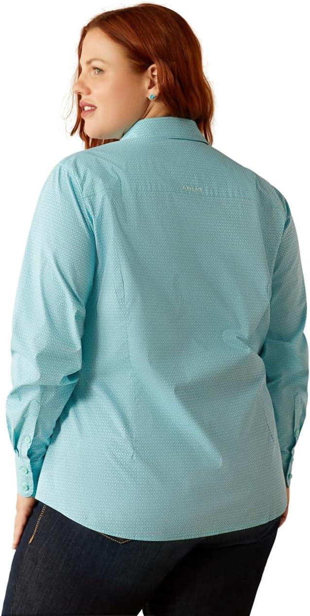 imageAriat Womens Kirby Fitted ButtonDown ShirtAruba Blue Ikat