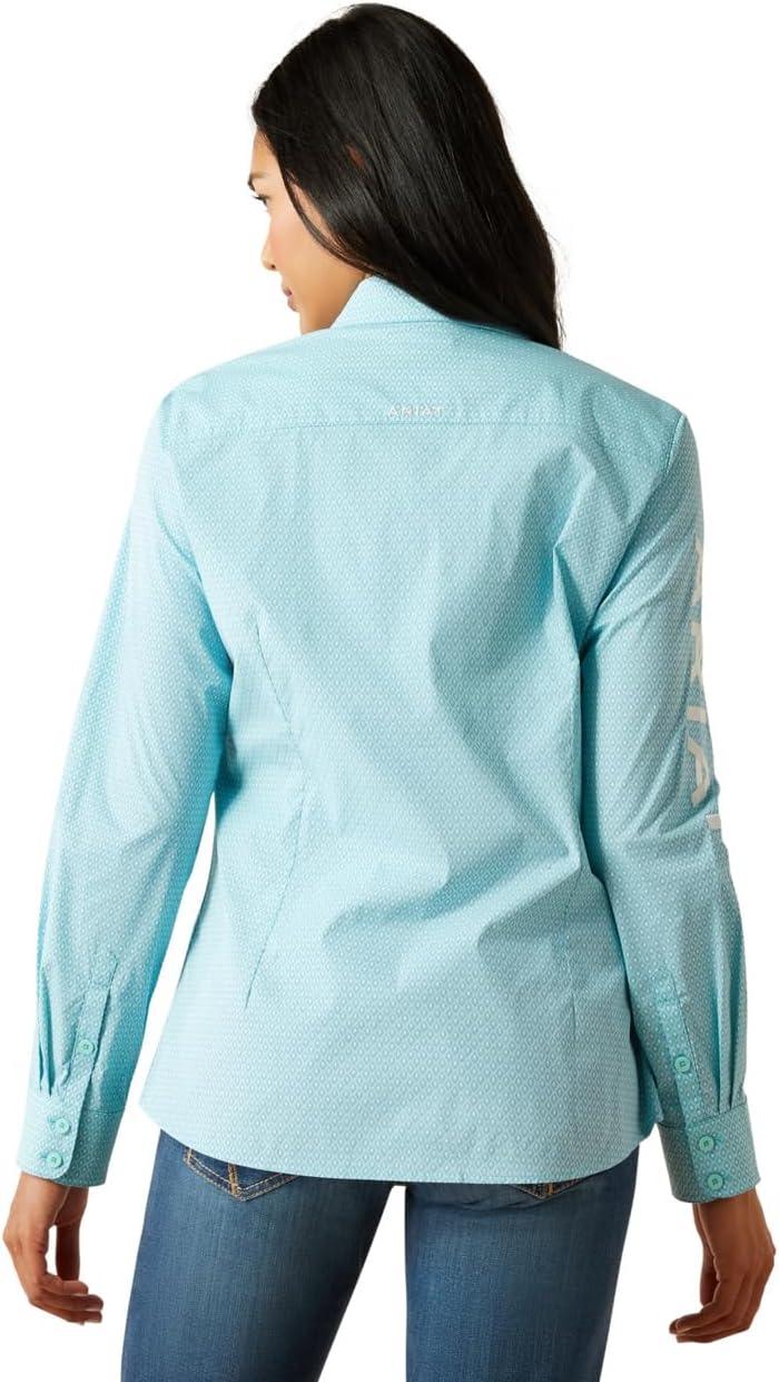 imageAriat Womens Kirby Fitted ButtonDown ShirtAruba Blue Ikat