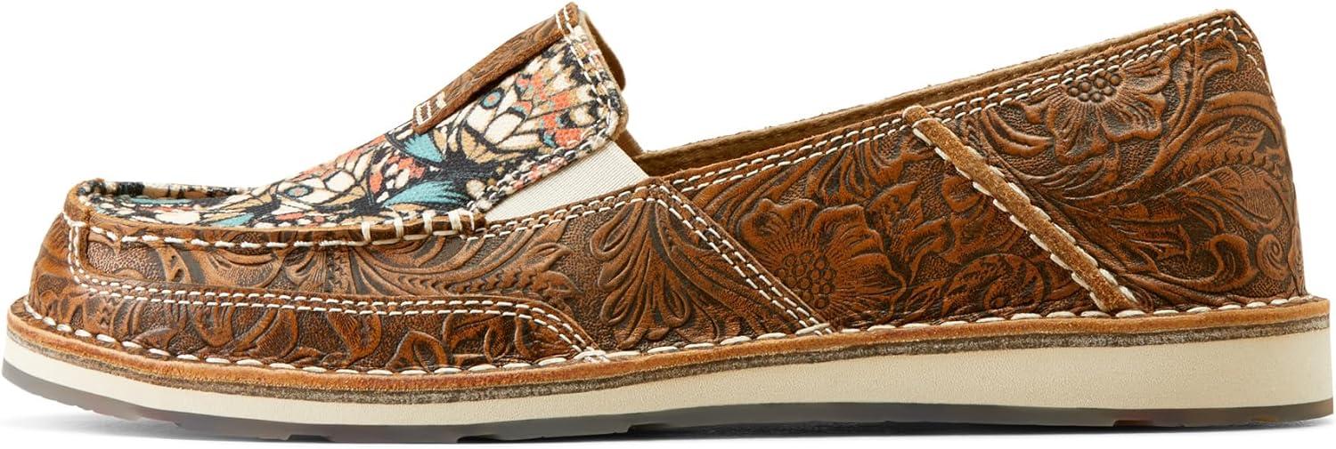 imageAriat Womens Kirby Fitted ButtonDown ShirtMariposaBrown Floral Emboss