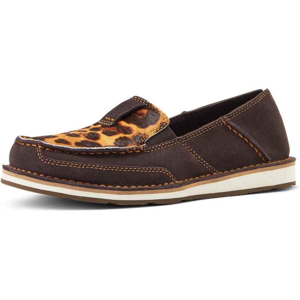 imageARIAT Cruiser Mens Slip OnChocolate SuedeLeopard Hair on