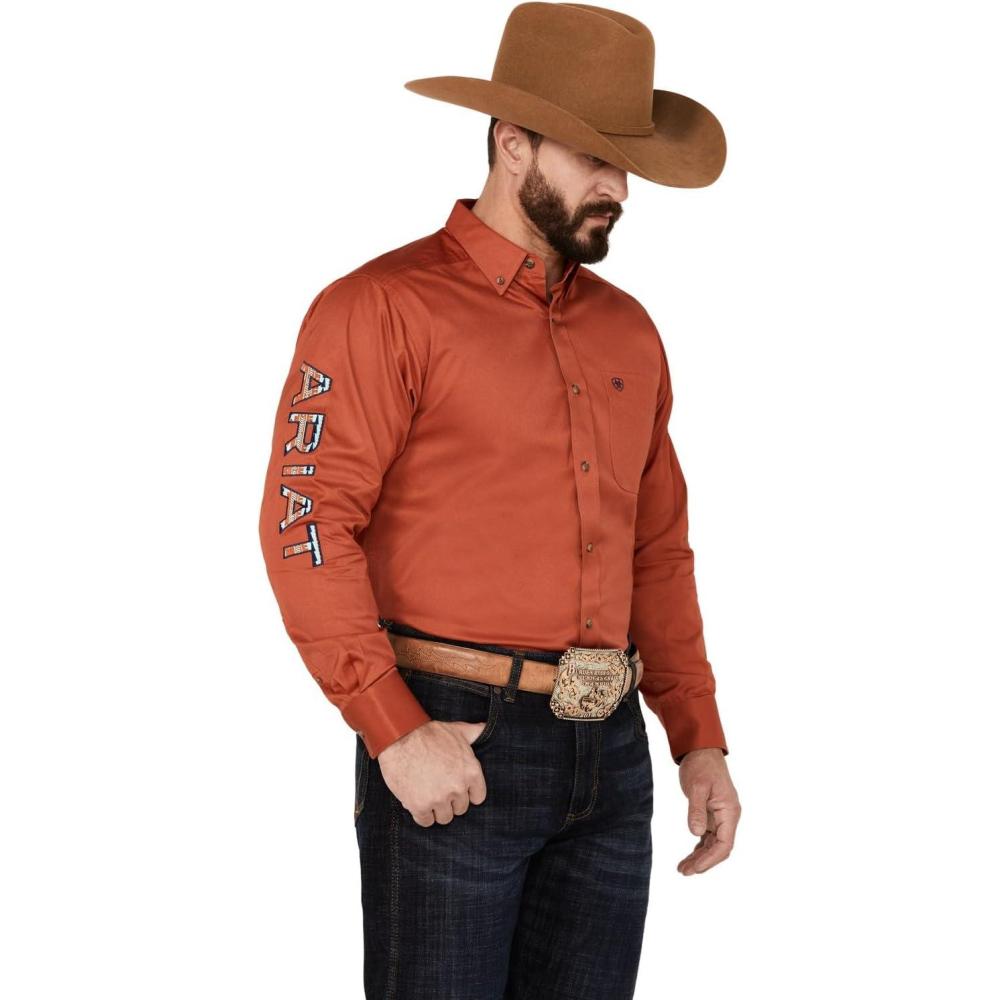 imageARIAT Male Team Logo Twill Classic Fit Shirt Sea Scape USA 3XLargeEasy Tiger