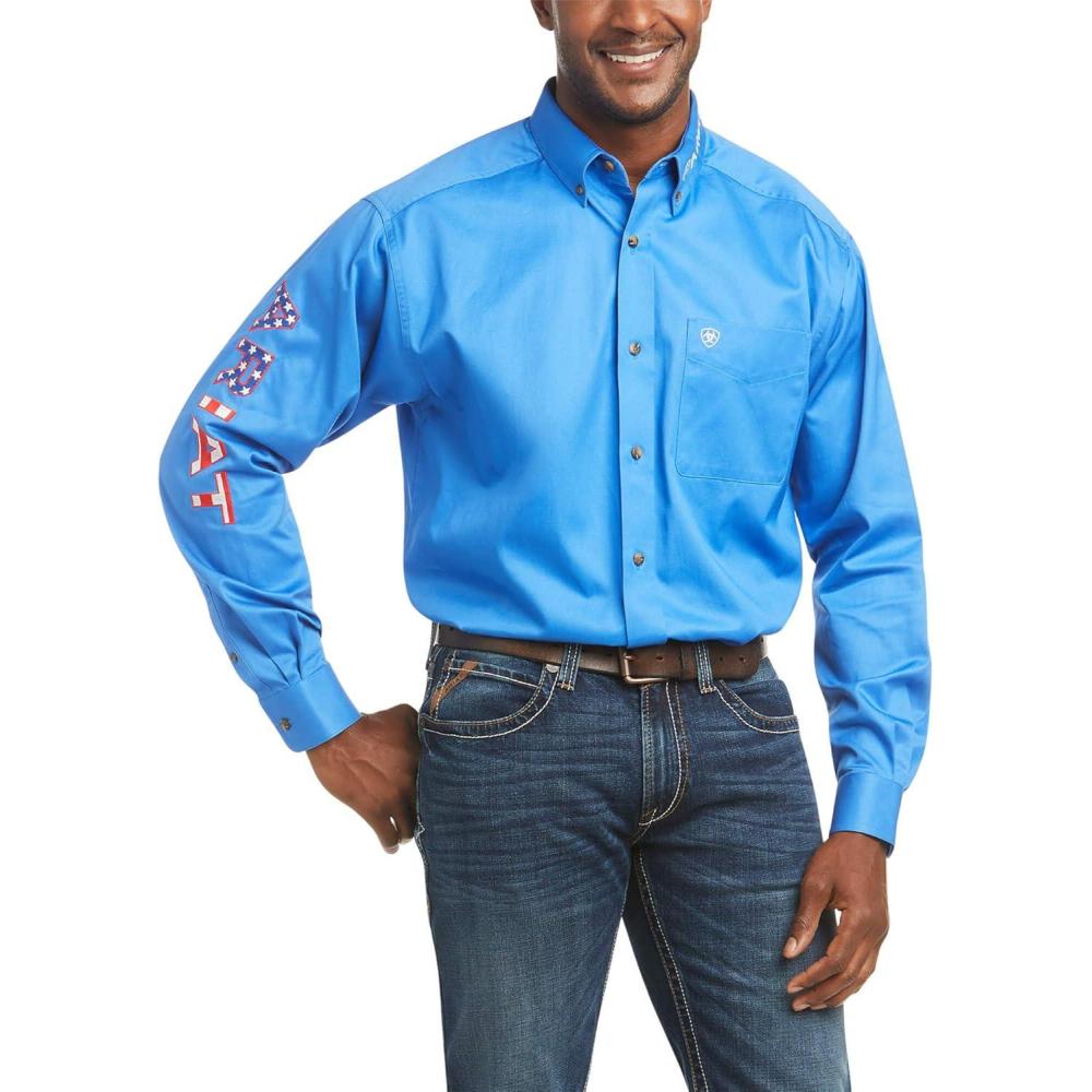 imageARIAT Male Team Logo Twill Classic Fit Shirt Sea Scape USA 3XLargeSea Scape Usa